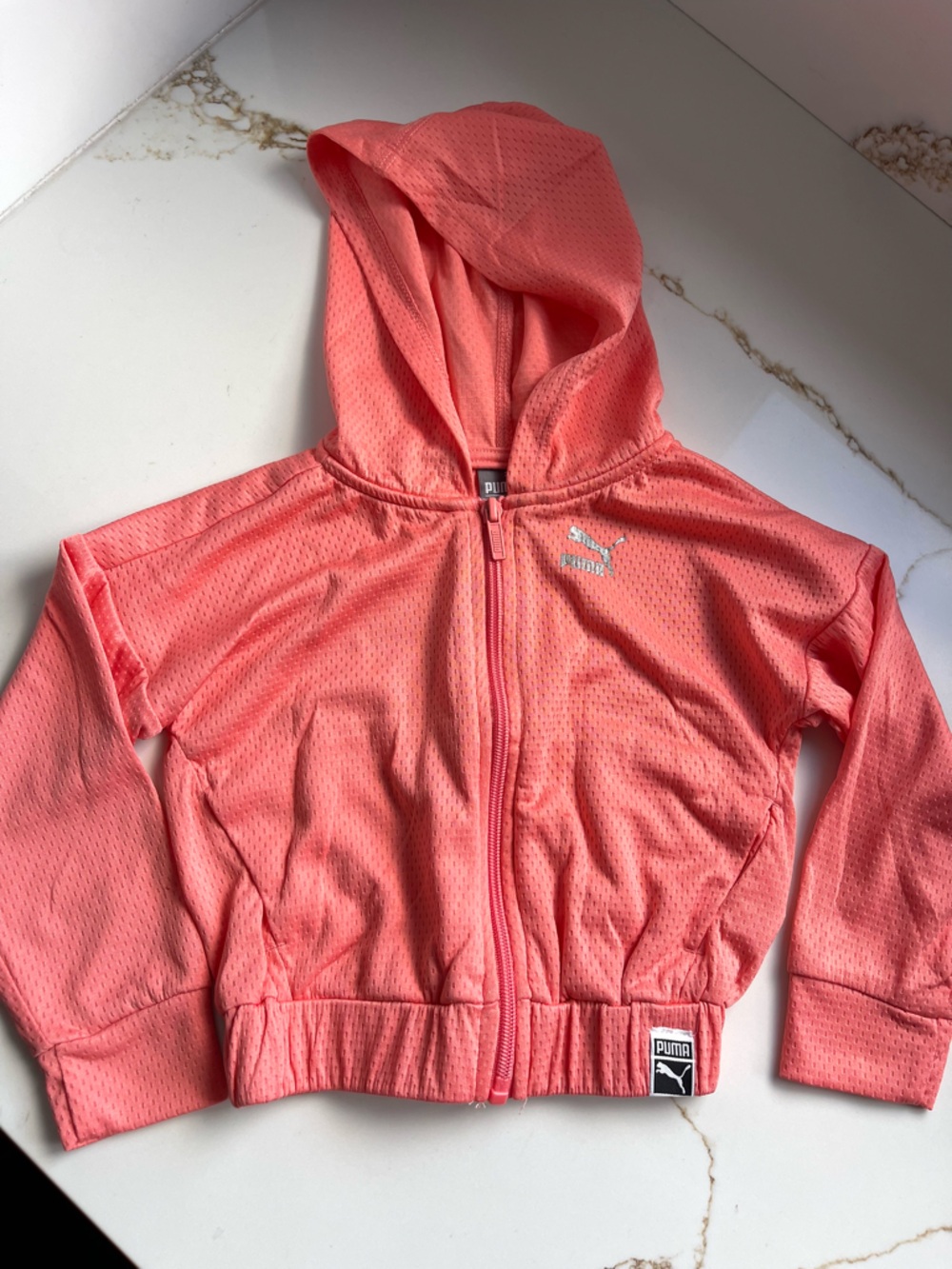 Puma Girls' Pink Hooded Zip-Up Jacket 2T